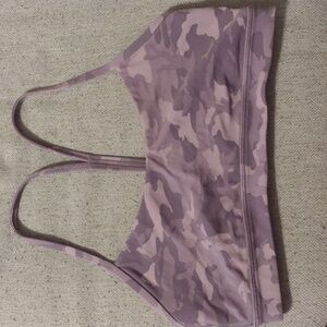 lululemon flow y bra pink camo size 10